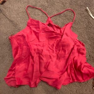 Pink Silk Zara Open Back Top